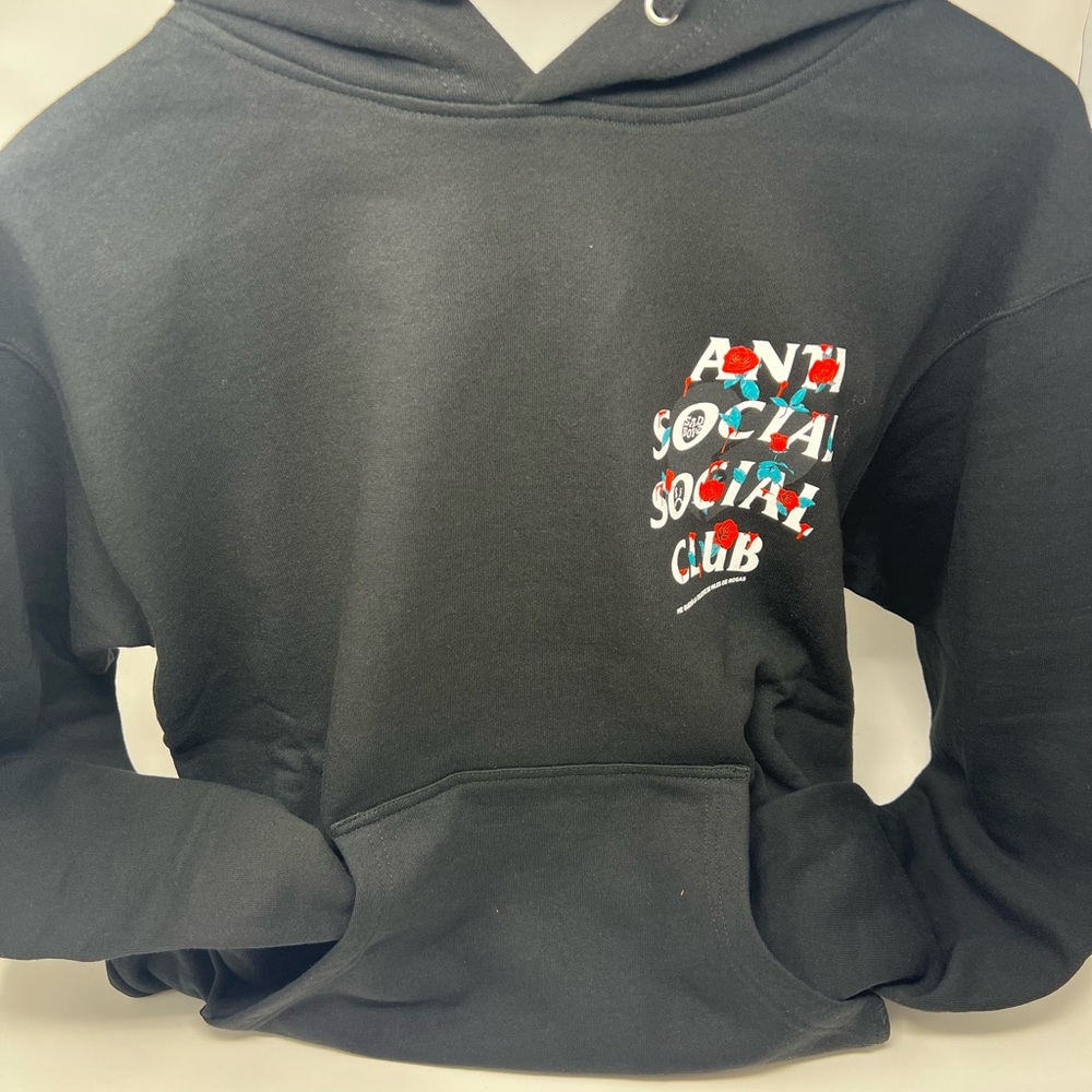 Anti Social Social Club Black Sweater with Multicolor Logo